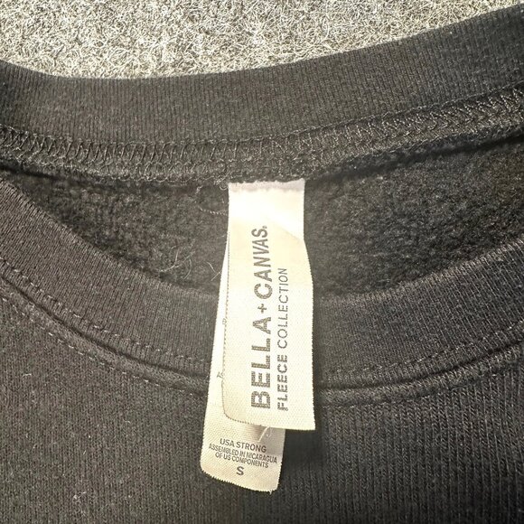Bella + Canvas Womens Black Fleece Graphic Sweatshirt Small Cozy Streetwear - Picture 10 of 11